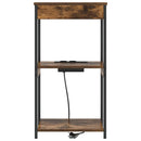 vidaXL Éjjeliszekrény Töltőállomással polcokkal Füstölt tölgy Faanyag