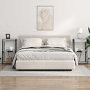 vidaXL Éjjeliszekrény Töltőállomással polcokkal Szürke sonoma Faanyag