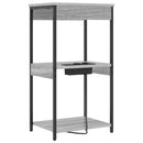 vidaXL Éjjeliszekrény Töltőállomással polcokkal Szürke sonoma Faanyag