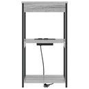 vidaXL Éjjeliszekrény Töltőállomással polcokkal Szürke sonoma Faanyag