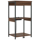 vidaXL Éjjeliszekrény Töltőállomással polcokkal barna tölgy Faanyag