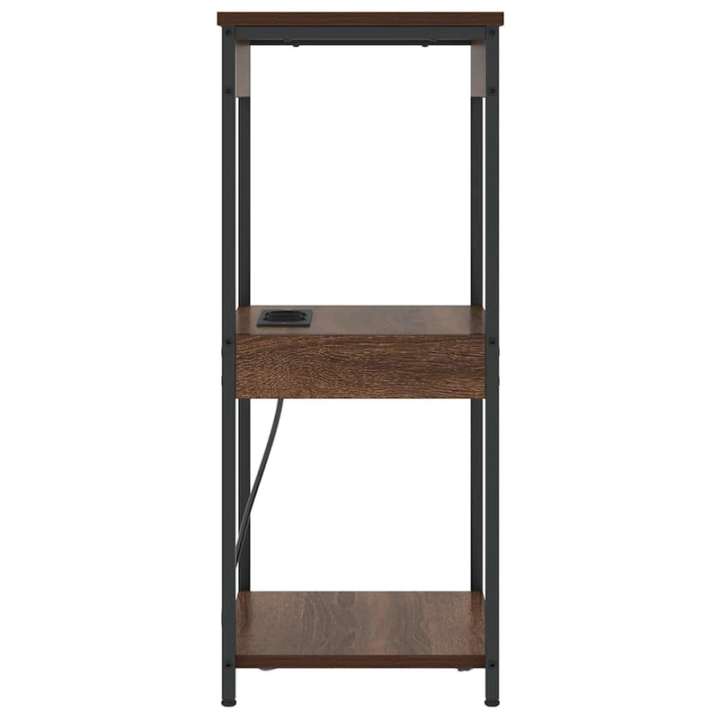 vidaXL Éjjeliszekrény Töltőállomással polcokkal barna tölgy Faanyag