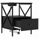 vidaXL Éjjeliszekrény fiókkal Fekete tölgy 41,5 x 40,5 x 55 cm Faanyag