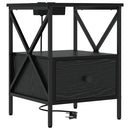 vidaXL Éjjeliszekrény 2 pcs Fekete tölgy 41,5 x 40,5 x 55 cm Faanyag