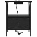 vidaXL Éjjeliszekrény fiókkal Musta tammi 41.5 x 40.5 x 55 cm Faanyag