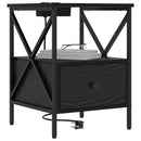 vidaXL Éjjeliszekrény fiókkal Musta tammi 41.5 x 40.5 x 55 cm Faanyag