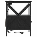 vidaXL Éjjeliszekrény 2 pcs Fekete tölgy 41,5 x 40,5 x 55 cm Faanyag
