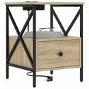 vidaXL Éjjeliszekrény fiókkal Sonoma tölgy 41,5 x 40,5 x 55 cm Faanyag