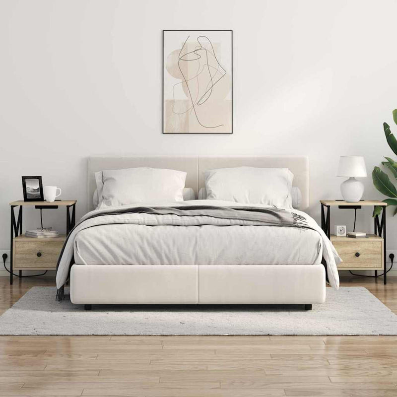 vidaXL Éjjeliszekrény fiókkal sonoma tölgy 41.5 x 40.5 x 55 cm Faanyag