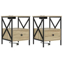 vidaXL Éjjeliszekrény 2 pcs Sonoma tölgy 41,5 x 40,5 x 55 cm Faanyag