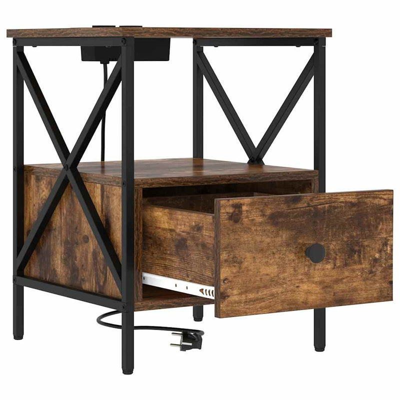 vidaXL Éjjeliszekrény Füstölt tölgy 41.5 x 40.5 x 55 cm Faanyag