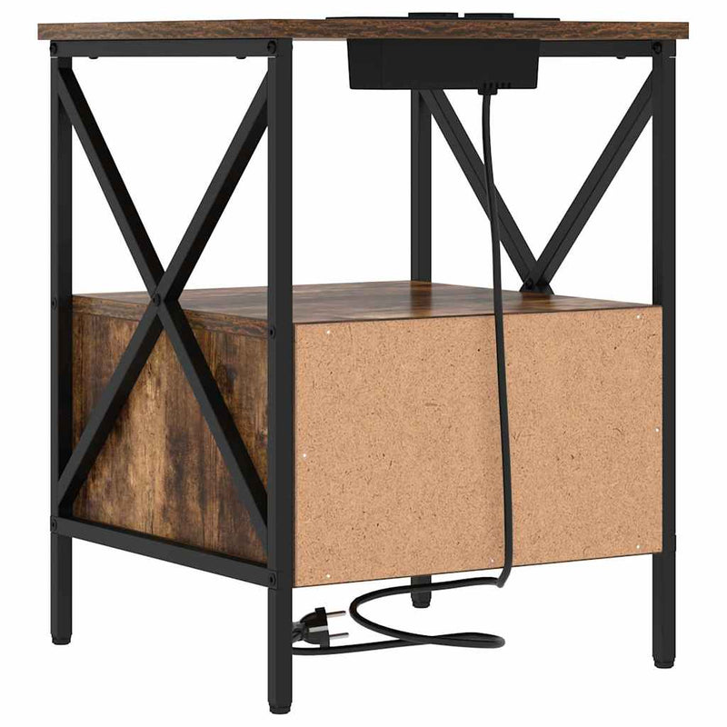 vidaXL Éjjeliszekrény Füstölt tölgy 41.5 x 40.5 x 55 cm Faanyag