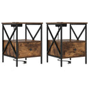 vidaXL Éjjeliszekrény 2 pcs Füstölt tölgy 41,5 x 40,5 x 55 cm Faanyag