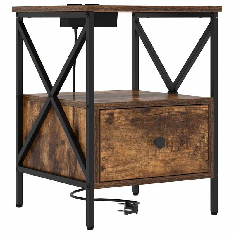 vidaXL Éjjeliszekrény Füstölt tölgy 41.5 x 40.5 x 55 cm Faanyag