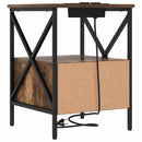 vidaXL Éjjeliszekrény 2 pcs Füstölt tölgy 41,5 x 40,5 x 55 cm Faanyag
