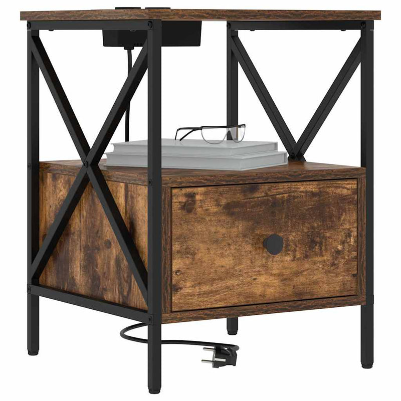 vidaXL Éjjeliszekrény Füstölt tölgy 41.5 x 40.5 x 55 cm Faanyag