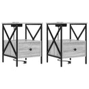 vidaXL Éjjeliszekrény 2 pcs Szürke Sonoma 41,5 x 40,5 x 55 cm Faanyag