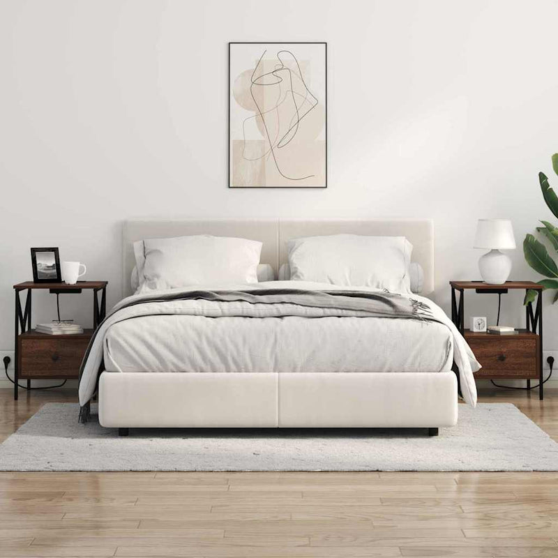 vidaXL Éjjeliszekrény fiókkal barna tölgy 41.5 x 40.5 x 55 cm Faanyag