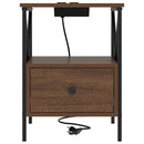 vidaXL Éjjeliszekrény fiókkal barna tölgy 41.5 x 40.5 x 55 cm Faanyag