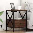 vidaXL Éjjeliszekrény 2 pcs Barna Tölgy 41,5 x 40,5 x 55 cm Faanyag