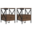 vidaXL Éjjeliszekrény 2 pcs Barna Tölgy 41,5 x 40,5 x 55 cm Faanyag