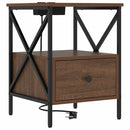 vidaXL Éjjeliszekrény fiókkal barna tölgy 41.5 x 40.5 x 55 cm Faanyag