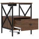 vidaXL Éjjeliszekrény fiókkal barna tölgy 41.5 x 40.5 x 55 cm Faanyag