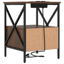 vidaXL Éjjeliszekrény fiókkal barna tölgy 41.5 x 40.5 x 55 cm Faanyag