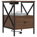 vidaXL Éjjeliszekrény fiókkal barna tölgy 41.5 x 40.5 x 55 cm Faanyag