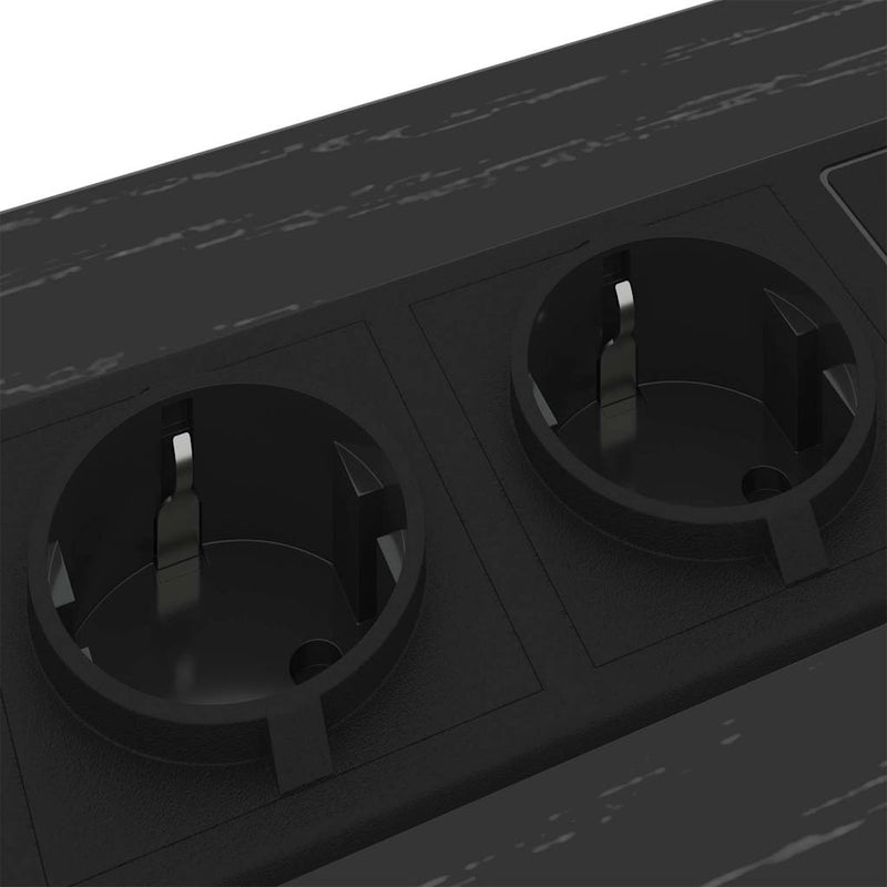 vidaXL Éjjeliszekrény Töltőállomással fiókkal Musta tammi Faanyag