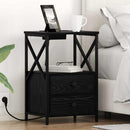 vidaXL Éjjeliszekrény 2 pcs Fekete tölgy 40 x 31 x 60 cm Faanyag