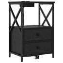 vidaXL Éjjeliszekrény 2 pcs Fekete tölgy 40 x 31 x 60 cm Faanyag