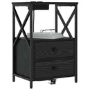 vidaXL Éjjeliszekrény 2 pcs Fekete tölgy 40 x 31 x 60 cm Faanyag