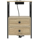 vidaXL Éjjeliszekrény Töltőállomással fiókkal sonoma tölgy Faanyag