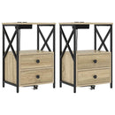 vidaXL Éjjeliszekrény 2 pcs Sonoma tölgy 40 x 31 x 60 cm Faanyag