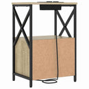 vidaXL Éjjeliszekrény Töltőállomással fiókkal sonoma tölgy Faanyag