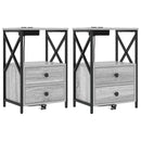 vidaXL Éjjeliszekrény 2 pcs Szürke Sonoma 40 x 31 x 60 cm Faanyag