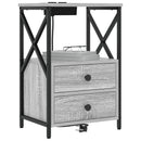 vidaXL Éjjeliszekrény 2 pcs Szürke Sonoma 40 x 31 x 60 cm Faanyag