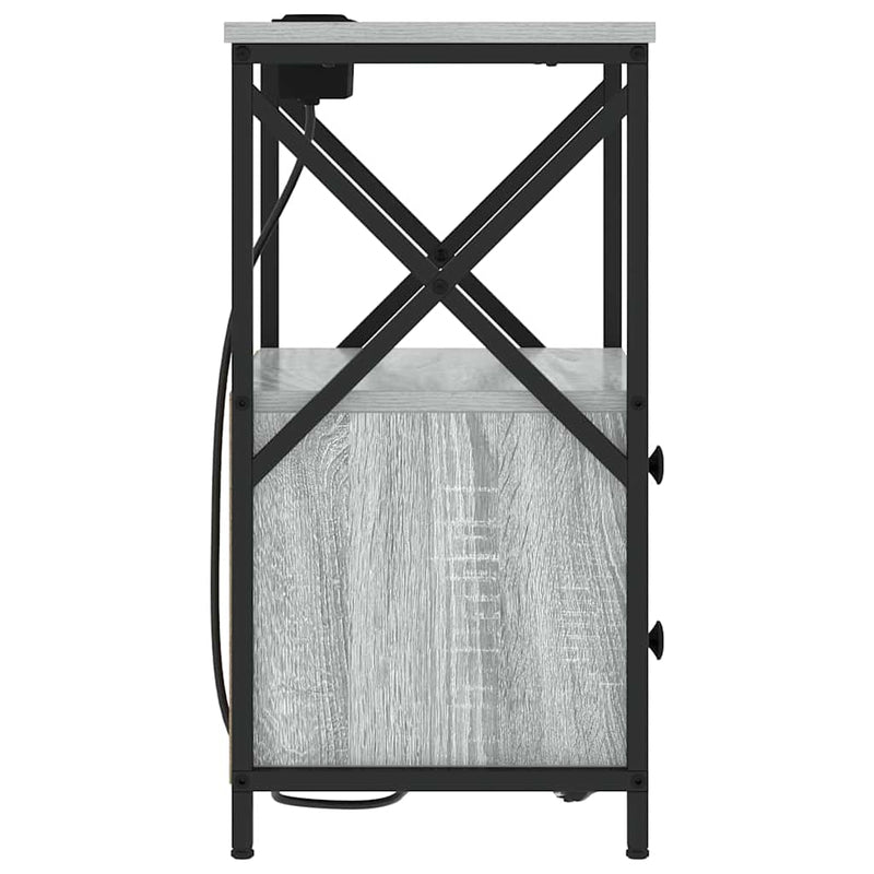 vidaXL Éjjeliszekrény 2 pcs Szürke Sonoma 40 x 31 x 60 cm Faanyag