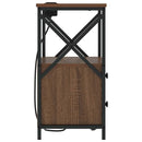 vidaXL Éjjeliszekrény Töltőállomással fiókkal barna tölgy Faanyag