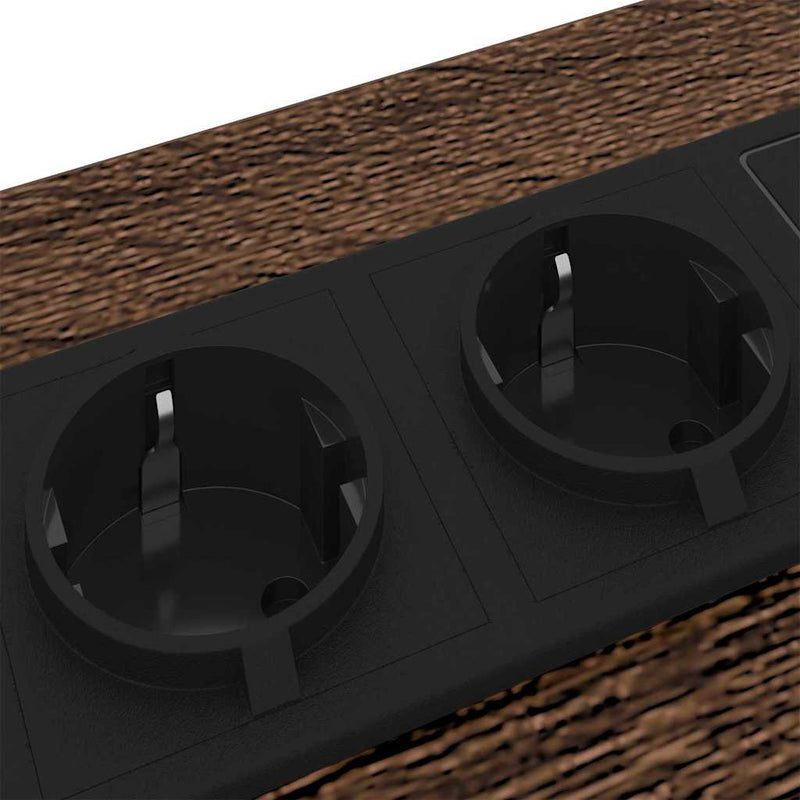 vidaXL Éjjeliszekrény Töltőállomással fiókkal barna tölgy Faanyag