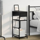 vidaXL Éjjeliszekrény fiókkal Musta tammi 40 x 27 x 76 cm Faanyag