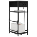 vidaXL Éjjeliszekrény fiókkal Musta tammi 40 x 27 x 76 cm Faanyag