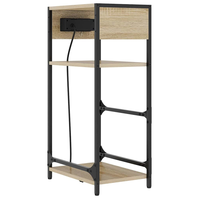 vidaXL Éjjeliszekrény fiókkal sonoma tölgy 40 x 27 x 76 cm Faanyag