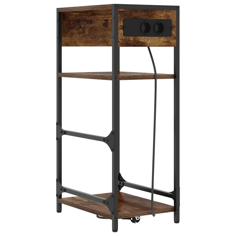 vidaXL Éjjeliszekrény fiókkal Füstölt tölgy 40 x 27 x 76 cm Faanyag