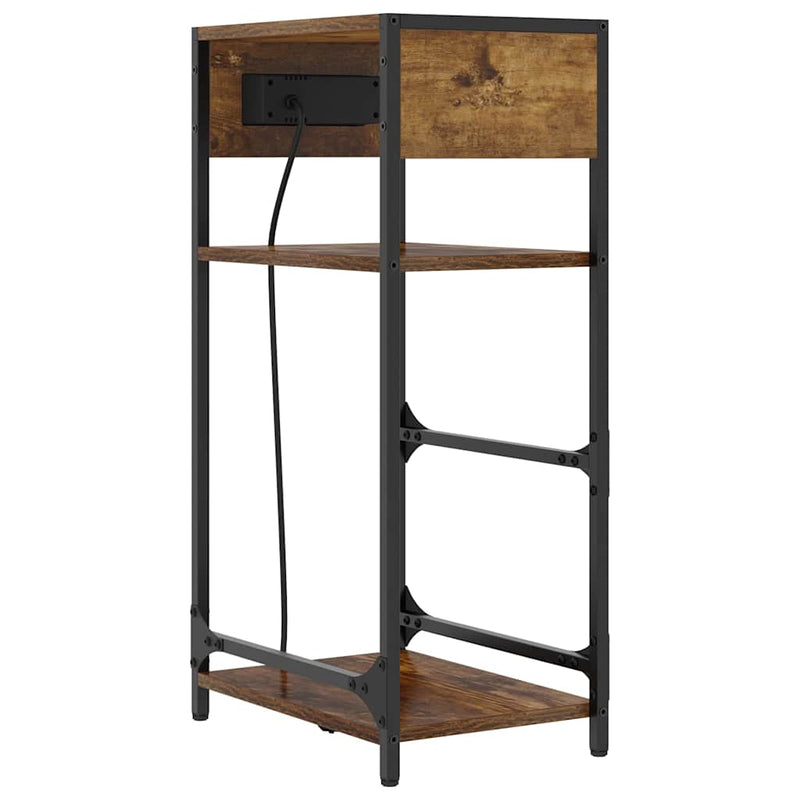 vidaXL Éjjeliszekrény fiókkal Füstölt tölgy 40 x 27 x 76 cm Faanyag