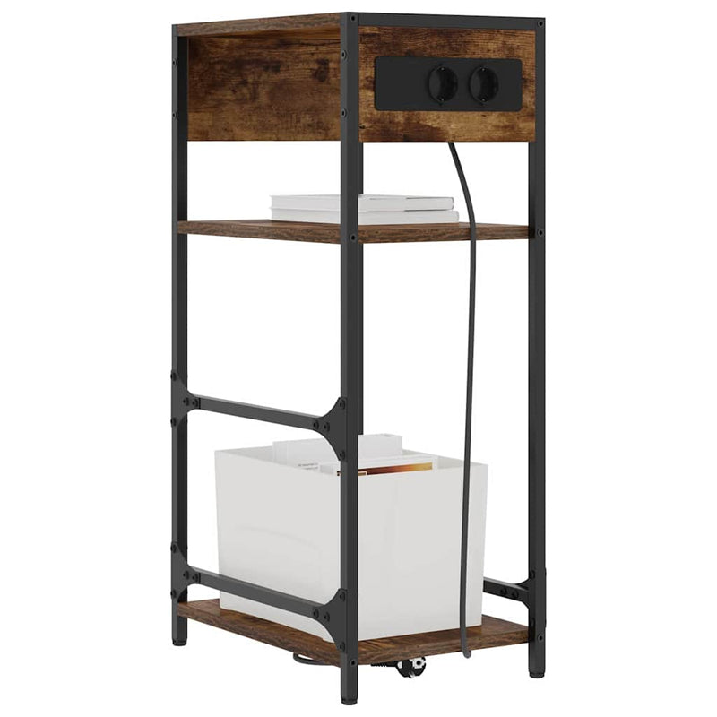 vidaXL Éjjeliszekrény fiókkal Füstölt tölgy 40 x 27 x 76 cm Faanyag