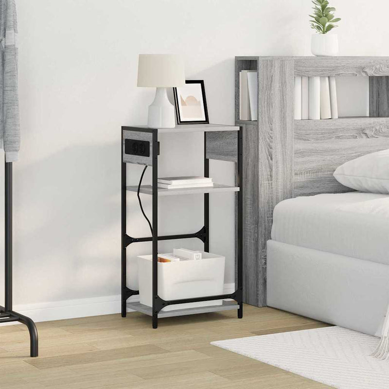 vidaXL Éjjeliszekrény fiókkal Szürke sonoma 40 x 27 x 76 cm Faanyag