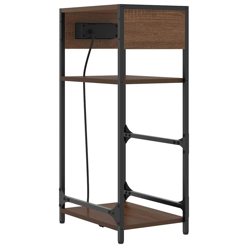 vidaXL Éjjeliszekrény fiókkal barna tölgy 40 x 27 x 76 cm Faanyag