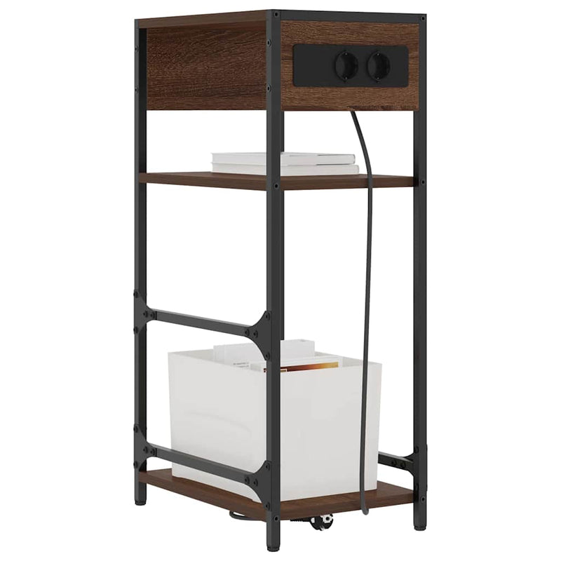 vidaXL Éjjeliszekrény fiókkal barna tölgy 40 x 27 x 76 cm Faanyag